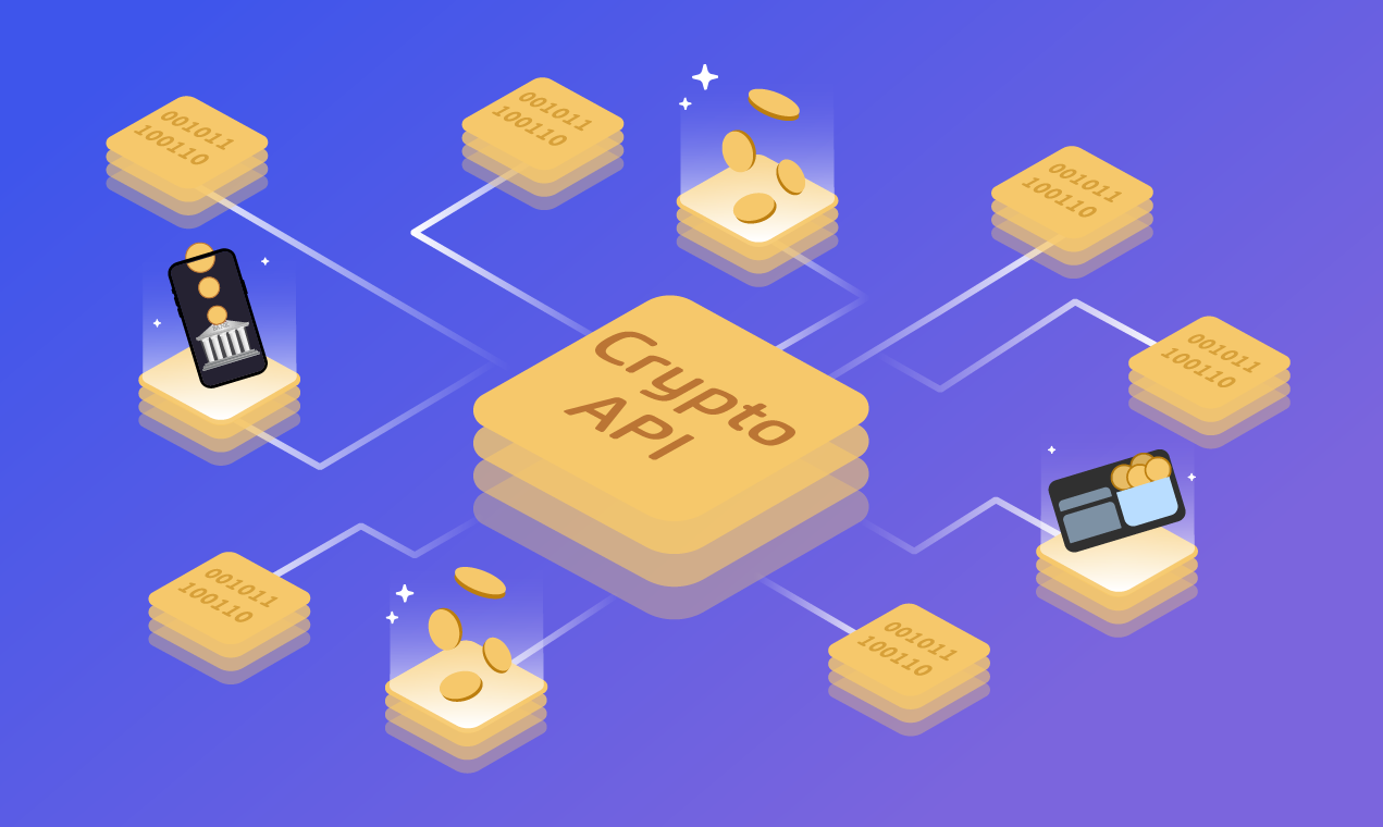 API integration architecture showing RESTful endpoints and enterprise system connections