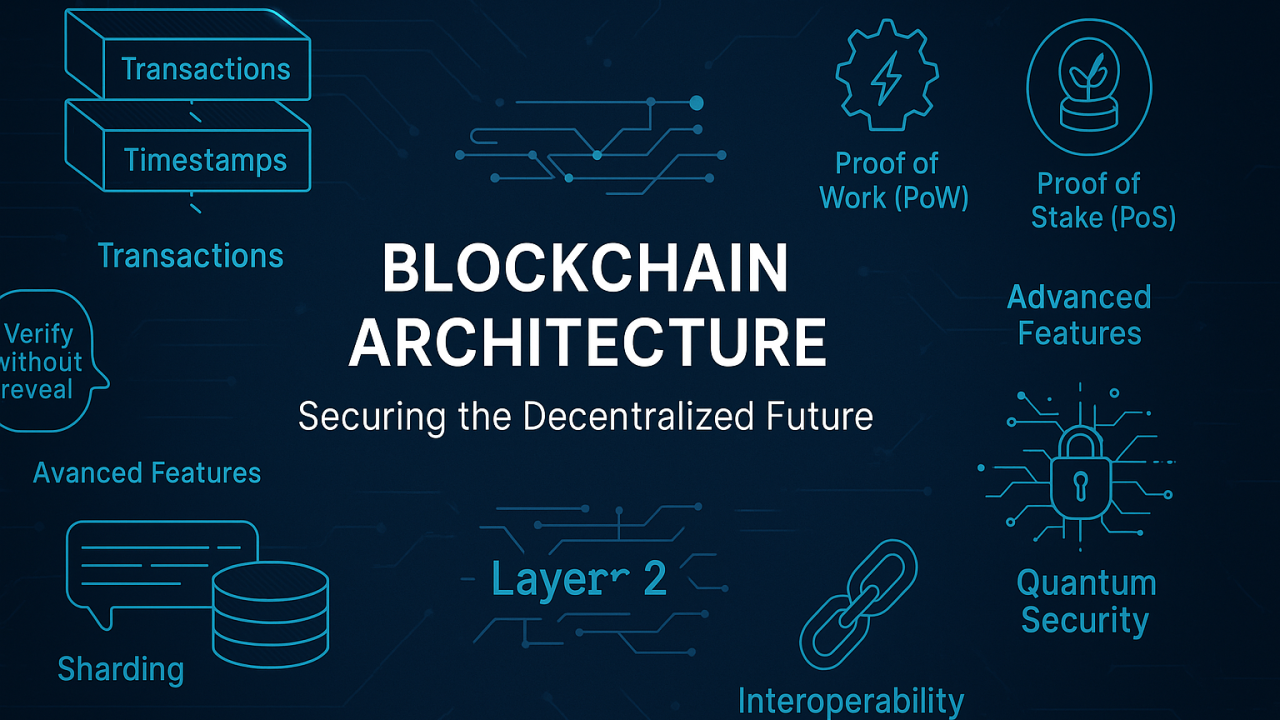 Scalable blockchain architecture diagram showing Layer 2 solutions and sharding